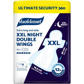 Прокладки Vuokkoset XXL Night Double Wings 10 шт