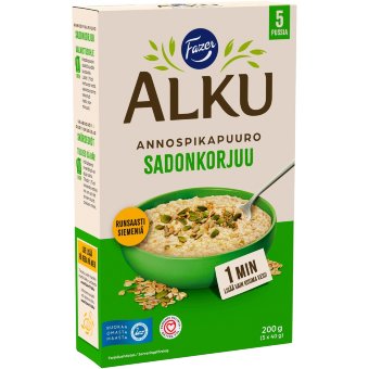 Порционный быстрый овсяный гарнир Fazer Alku Sadonkorjuu (уп 5 шт) 200 гр