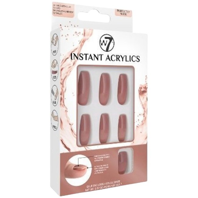 Набор для ногтей W7 instant acrylics, идеальный оттенок нюд, который подходит к любому стилю.