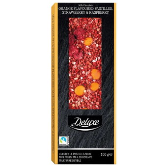 Шоколад Deluxe (клубника, малина, апельсин) 100 гр Шоколад Deluxe (клубника, малина, апельсин) 100 гр
