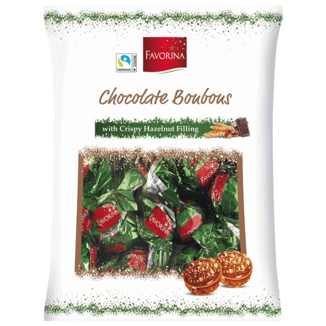 Шоколадные хрустящие шарики Favorina (орех) 200 гр