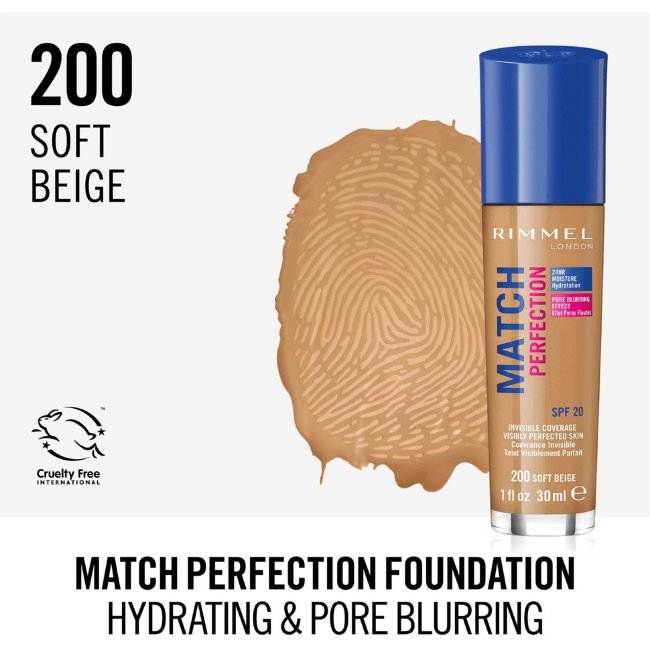 Тональный крем Rimmel Match Perfection SPF 20 30 мл Soft Beige Тональный крем Rimmel Match Perfection SPF 20 30 мл Soft Beige