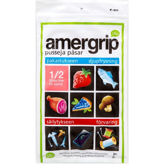 Универсальные пакеты для хранения Amergrip (зеленые) 25 шт 500 мл