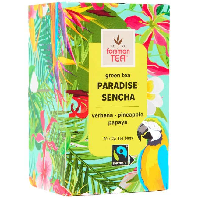 Зеленый ароматизированный чай Forsman tea Paradise Sencha (уп 20 шт) 40 гр