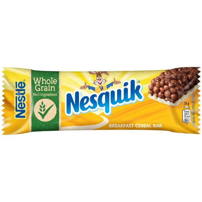 Цельнозерновой батончик для завтрака Nestlé Nesquik на молочной основе с какао 25 гр 