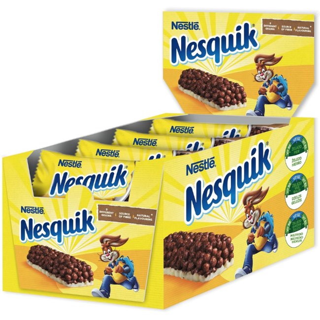 Цельнозерновой батончик для завтрака Nestlé Nesquik на молочной основе с какао 25 гр 