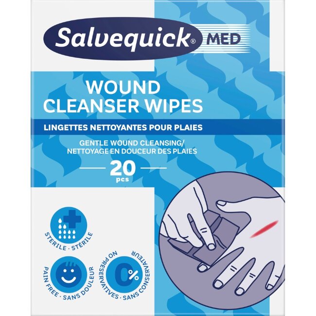 Стерильные салфетки для очистки ран Salvequick MED 20 шт