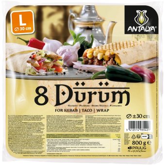 Пшеничные лепешки Poco Loco Antalya Dürüm 30 см (уп 8 шт) 800 гр