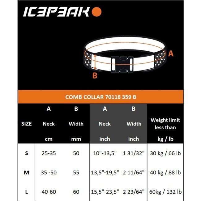 Ошейник для собак Icepeak Comb оранжевый M