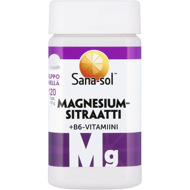 Витамин с магнием MagnesiumSitraatti+B6 120 таблеток Sana-Sol