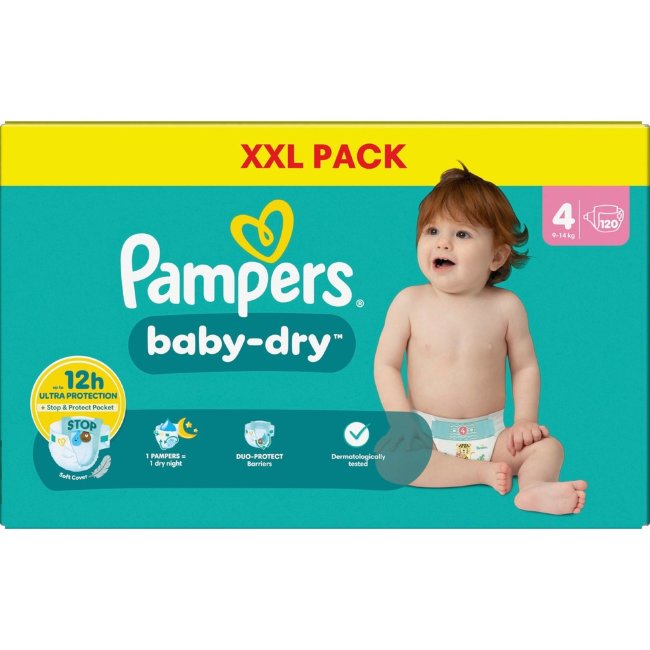 Подгузники Pampers BabyDry S4 9-14 кг 120 шт