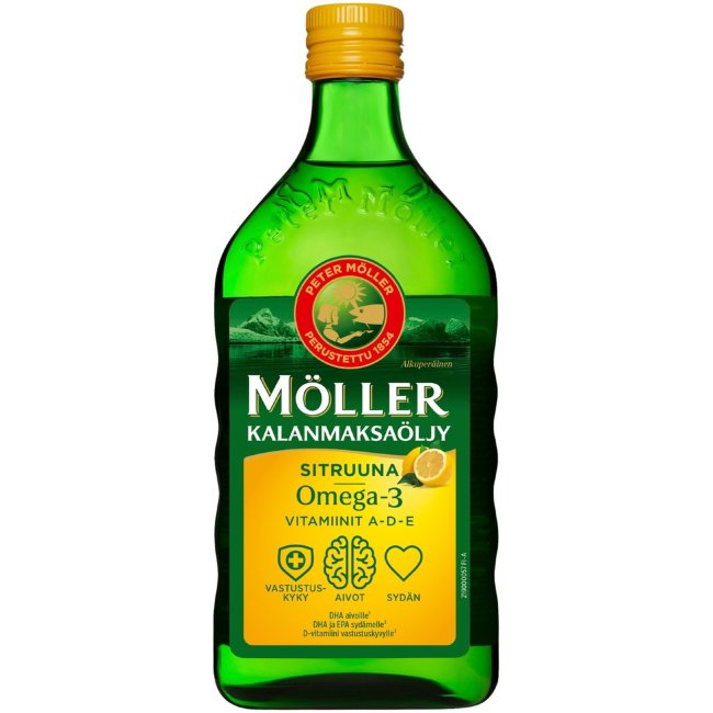 Рыбий жир Омега-3 с лимоном Moller  Omega-3 500 мл (зеленый) Moller