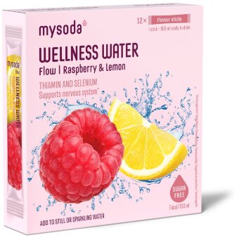 Питьевой порошок Mysoda Wellness Water с малиной и лимоном 12x4 гр