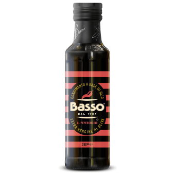 Оливковое масло Basso высшего качества с перцем чили 250 мл Оливковое масло Basso высшего качества с перцем чили 250 мл