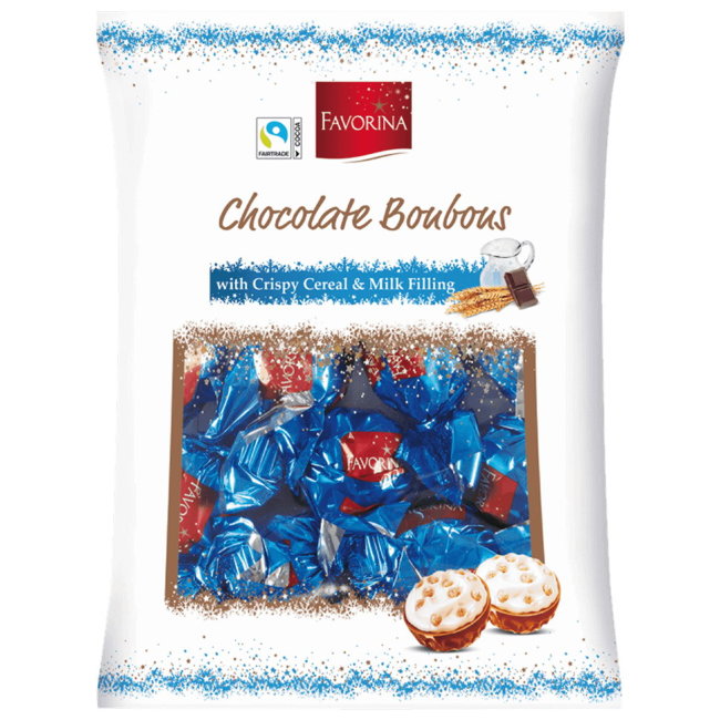 Шоколадные хрустящие шарики Favorina (с молочным кремом) 200 гр