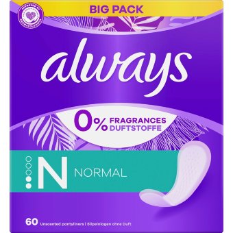 Прокладки ежедневные Always 2 Normal Fresh&Protect 60 шт Прокладки ежедневные Always 2 Normal Fresh&Protect 60 шт