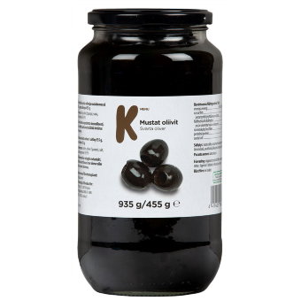 Оливки чёрные K-menu без косточек  935/455 гр.