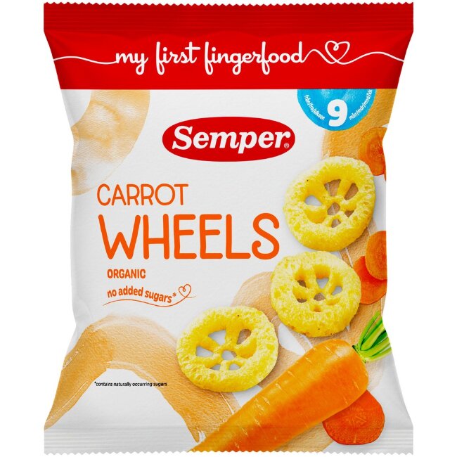 Овощные колесики Semper Carrot для детей с 9 месяцев 15 гр