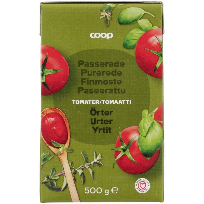 Протертые помидоры Coop с базиликом и орегано 500 гр