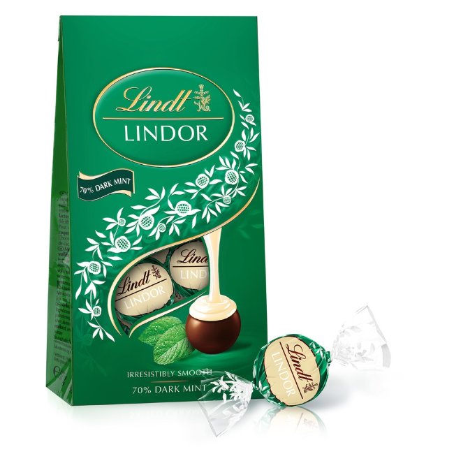 Шарики из темного шоколада с мятной начинкой Lindt LINDOR 137 гр
