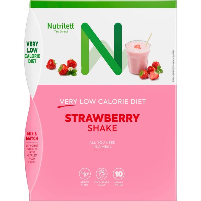 Клубничный смузи для похудения Nutrilett 10 пак Raspberry Shake 150 ккал