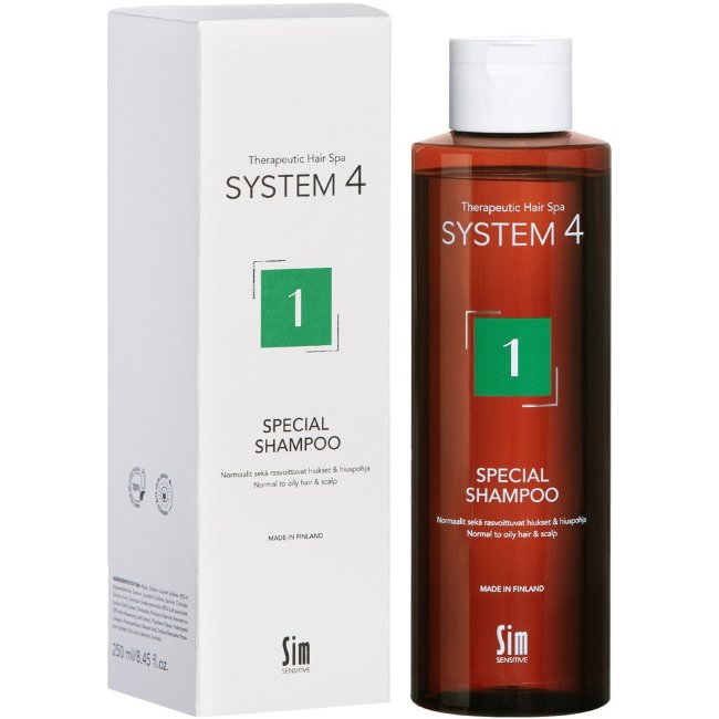 Специальный шампунь для нормальных и жирных волос 1 Sim Sensitive 250 мл System4 