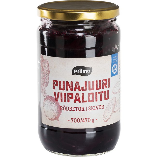 Маринованная свекла ломтиками Priima 700/470 г