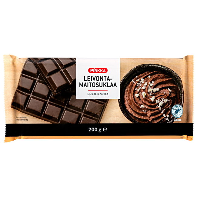 Молочный шоколад для выпечки Pirkka 200 гр