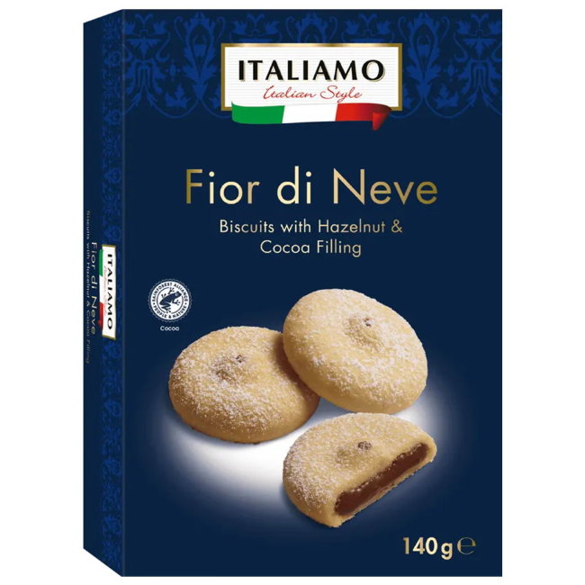 Песочное печенье с какао начинкой и фундуком ITALIAMO 140 гр