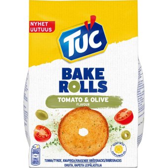 Хлебные чипсы TUC Bake Rolls с томатом и оливками 150 гр