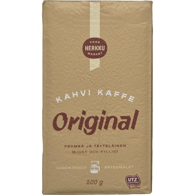 Фильтрованный молотый кофе Herkku Original UTZ 500 гр