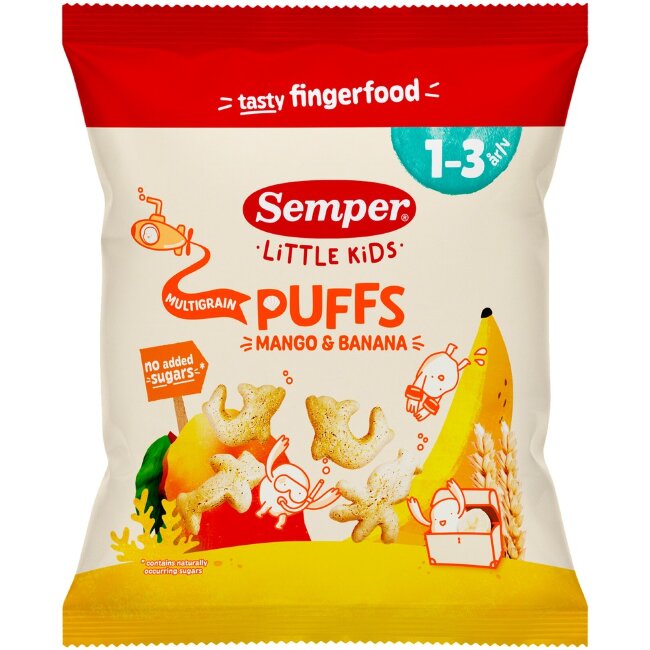 Кукурузные шарики Semper Multigrain с манго и бананом органические 1-3 года 18 гр Кукурузные шарики Semper Multigrain с манго и бананом органические 1-3 года 18 гр