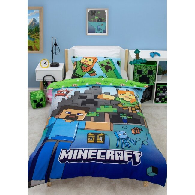Детский комплект наволочки и пододеяльника Minecraft 150x210 + 50x60 см Детский комплект наволочки и пододеяльника Minecraft 150x210 + 50x60 см