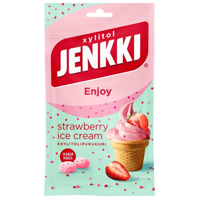 Жевательная резинка Клубничное мороженое Jenkki 70 гр (цена по акции)