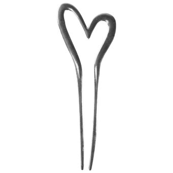 Аксессуар для волос Accessories with Style заколка сердечко металлическая серебристого цвета 13 см
