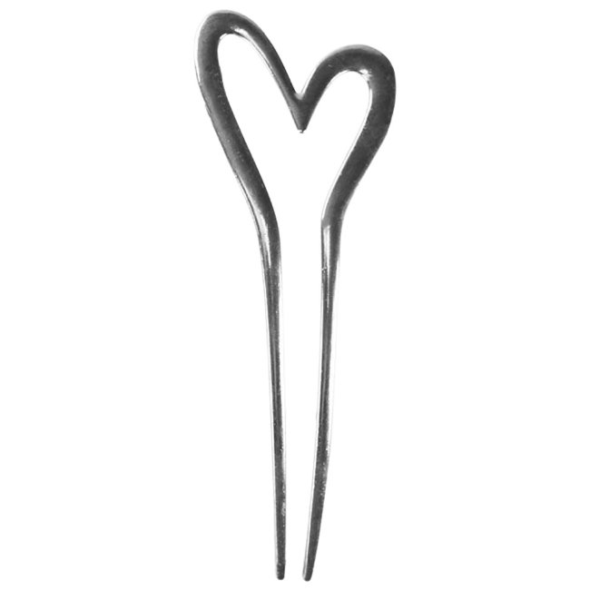 Аксессуар для волос Accessories with Style заколка сердечко металлическая серебристого цвета 13 см