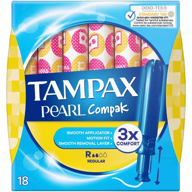Тампоны гигиенические Tampax Compak Pearl Regular 2/4 18 шт