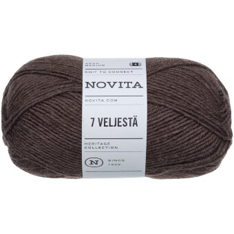 Пряжа Novita 7 Veljestä 100 гр korvasieni 064