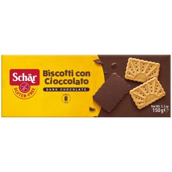 Печенье Schar "Biscotti con Cioccolato" с шоколадом без глютена 150 гр