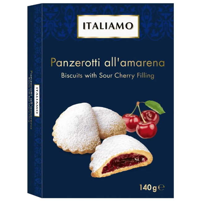 Песочное печенье с вишнёвой начинкой ITALIAMO 140 гр