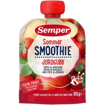Пюре Semper  яблоко и клубника, с 6 мес. 90 гр Пюре Semper  яблоко и клубника, с 6 мес. 90 гр