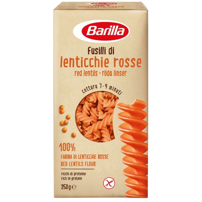 Паста из красной чечевицы Barilla Fusilli Lenticchie Rosse 250 гр