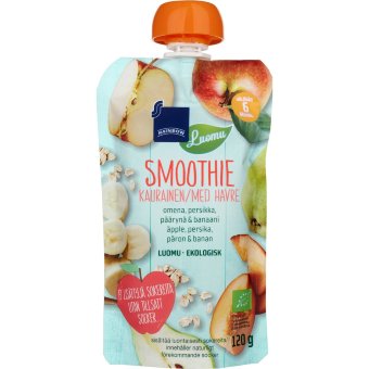 Смузи Rainbow из овса, яблока, персика и груши био 120 гр 6 мес