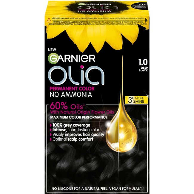 Перманентная краска для волос Garnier Olia 1.0 Night Black 174 мл