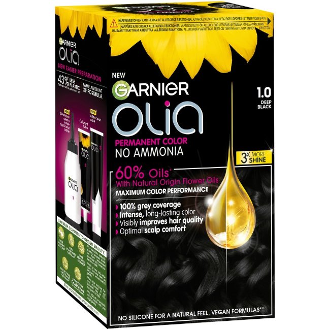 Перманентная краска для волос Garnier Olia 1.0 Night Black 174 мл