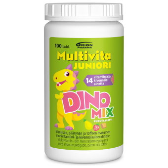 Витамины Multivita Joniori DINO MIX 14 витаминов и минералов 100 шт жевательные таблетки со вкусом ириски, клубники и груши Витамины Multivita Joniori DINO MIX 14 витаминов и минералов 100 шт жевательные таблетки со вкусом ириски, клубники и груши