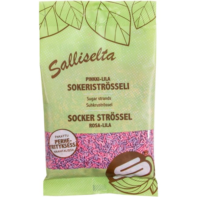 Кондитерская посыпка Salliselta (розово-сиреневые палочки) 100 гр