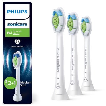 Зубные щетки-насадки Philips Sonicare W2 Optimal White, 3 шт/упак, HX6063/87 Зубные щетки-насадки Philips Sonicare W2 Optimal White, 3 шт/упак, HX6063/87