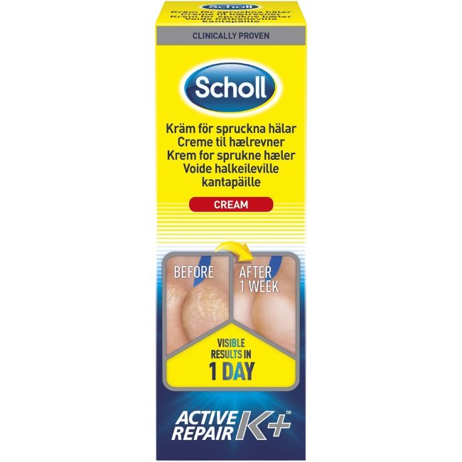 Крем Scholl Active Repair K+ для потрескавшихся пяток 60 мл