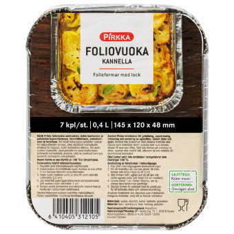 Форма из фольги для запекания Pirkka foliovuokia (с крышкой) 0,4л 7 шт